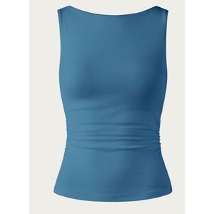 (73) OGL Elastic Open Back Brami Tank - Dusk Blue